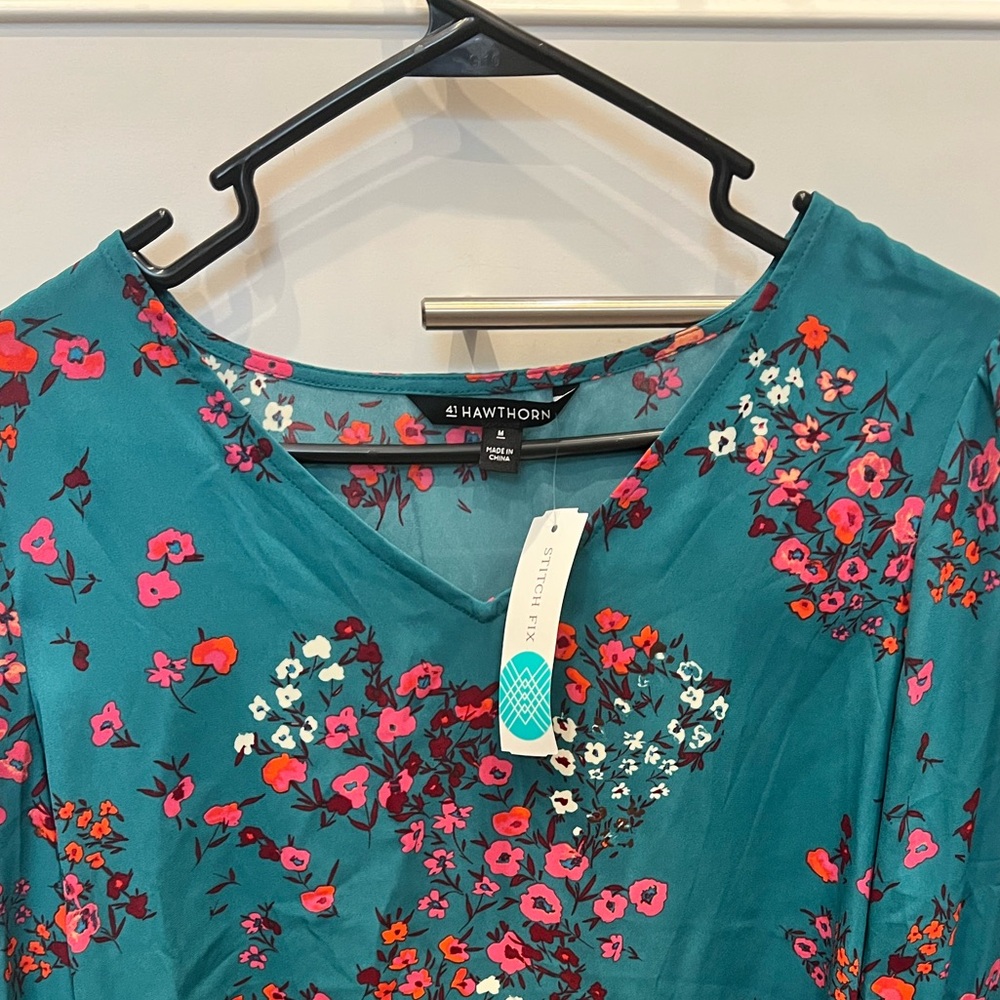 41 Hawthorn Blue Floral Relaxed Blouse